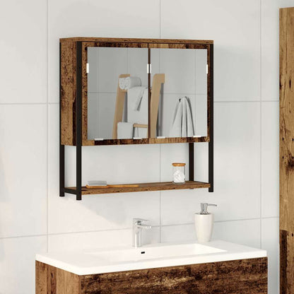 Mobiletto per specchio con porta Legno vecchio 60 x 16 x 60 cm