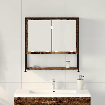 Mobiletto per specchio con porta Legno vecchio 60 x 16 x 60 cm | homemem39