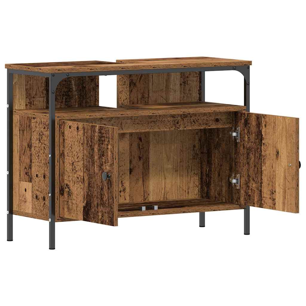 Mobiletto per specchio con porta Legno vecchio 60 x 16 x 60 cm | homemem39