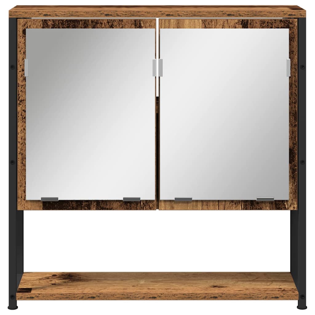 Mobiletto per specchio con porta Legno vecchio 60 x 16 x 60 cm | homemem39