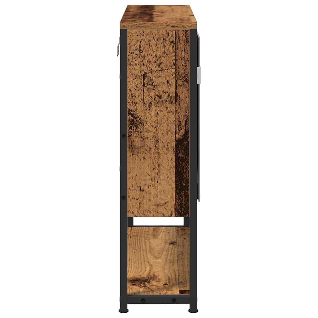 Mobiletto per specchio con porta Legno vecchio 60 x 16 x 60 cm