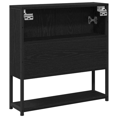 Mobiletto per specchio con porta Rovere Nero 60 x 16 x 60 cm