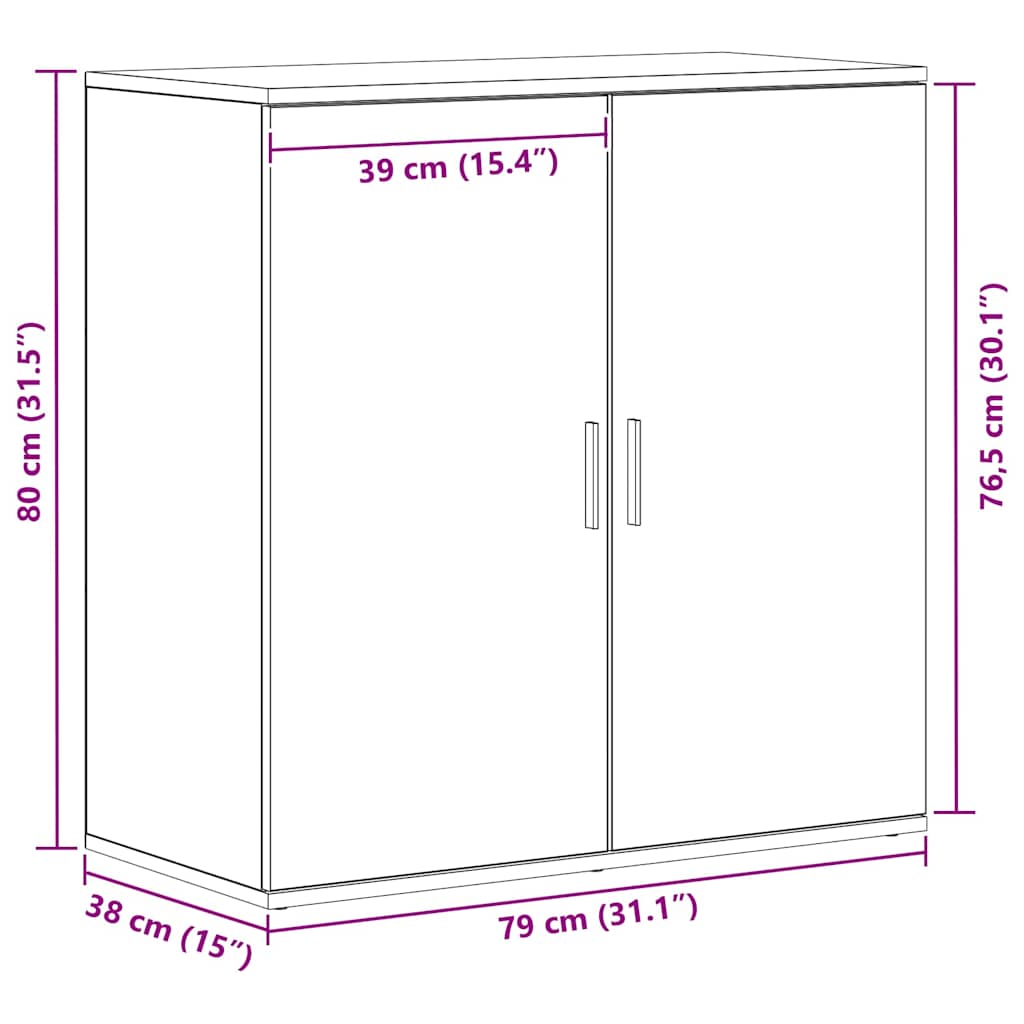 Credenza Legno vecchio 79 x 38 x 80 cm Legno multistrato