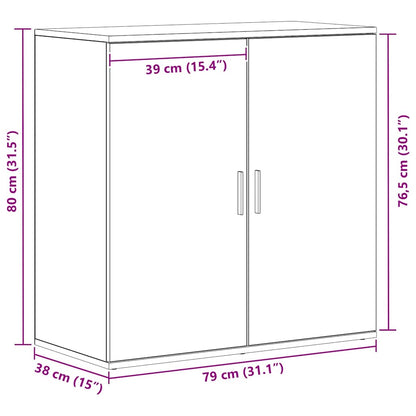 Credenza Rovere artigianale 79 x 38 x 80 cm Legno multistrato