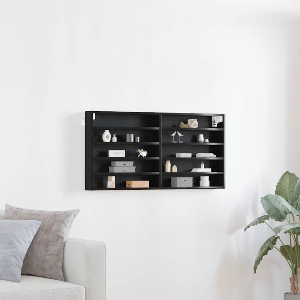 Vetrina Rovere Nero 100 x 8,5 x 50 cm Legno multistrato