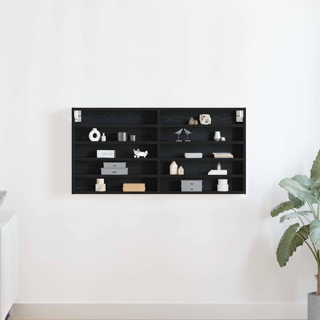 Vetrina Rovere Nero 100 x 8,5 x 50 cm Legno multistrato