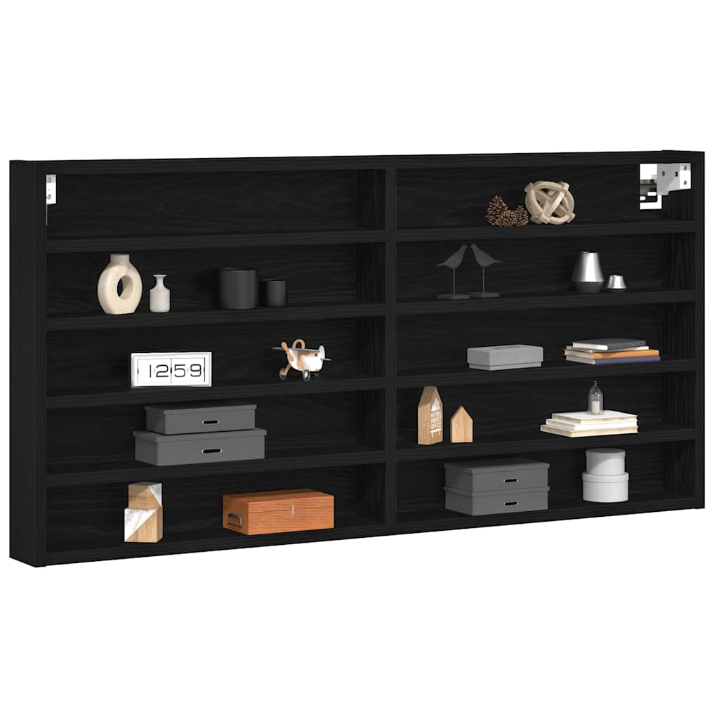 Vetrina Rovere Nero 100 x 8,5 x 50 cm Legno multistrato