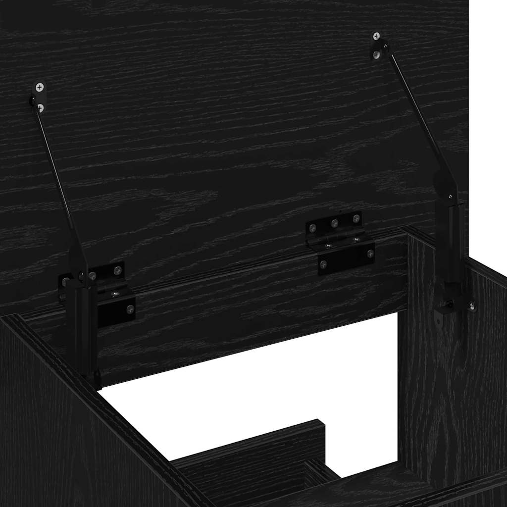 Podio con ruota Rovere Nero 55 x 55 x 107 cm Legno multistrato