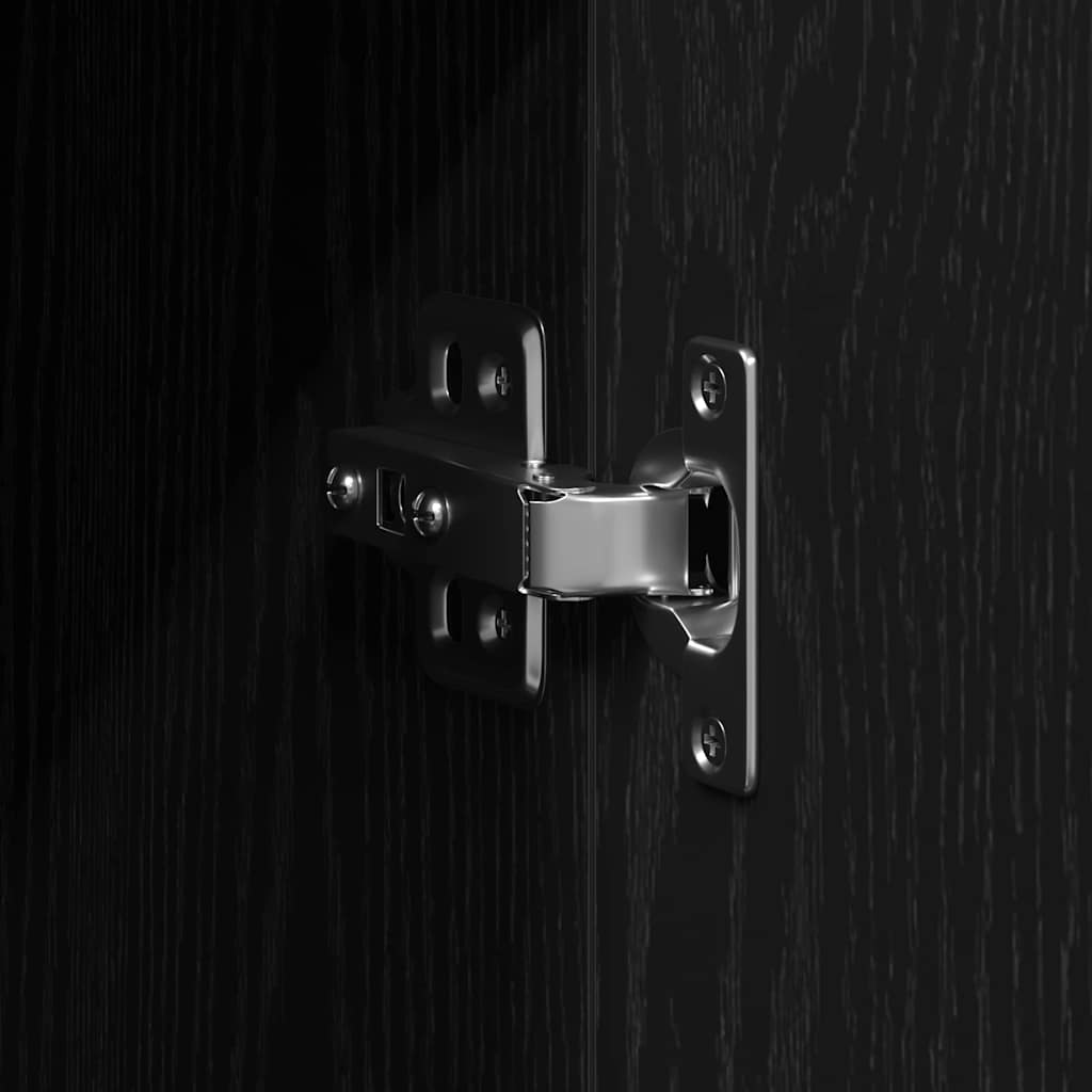 Credenza Rovere Nero 90 x 34 x 80 cm Legno multistrato