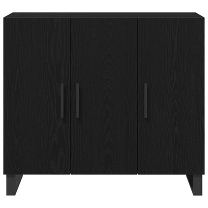 Credenza Rovere Nero 90 x 34 x 80 cm Legno multistrato