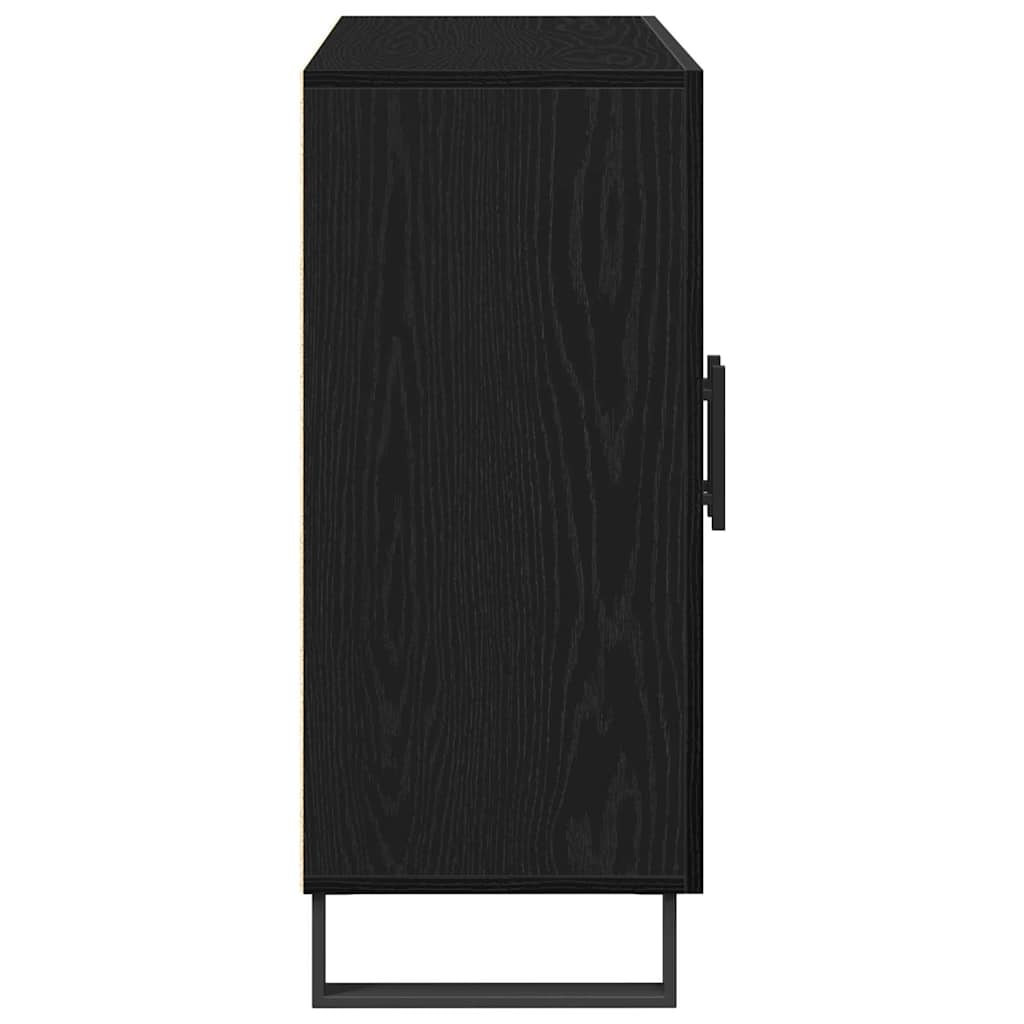 Credenza Rovere Nero 90 x 34 x 80 cm Legno multistrato