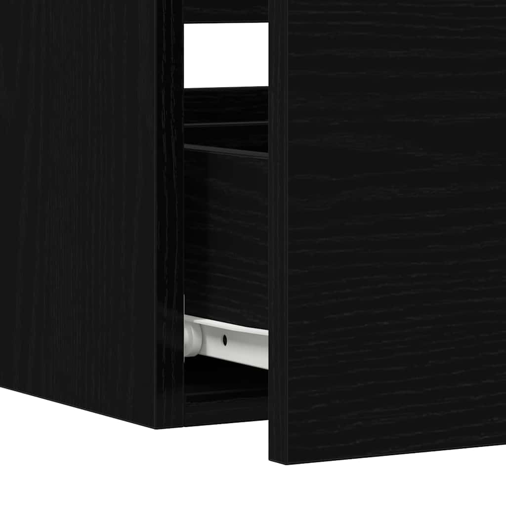 Set di mobili per il bagno 2 pcs Rovere Nero Legno multistrato