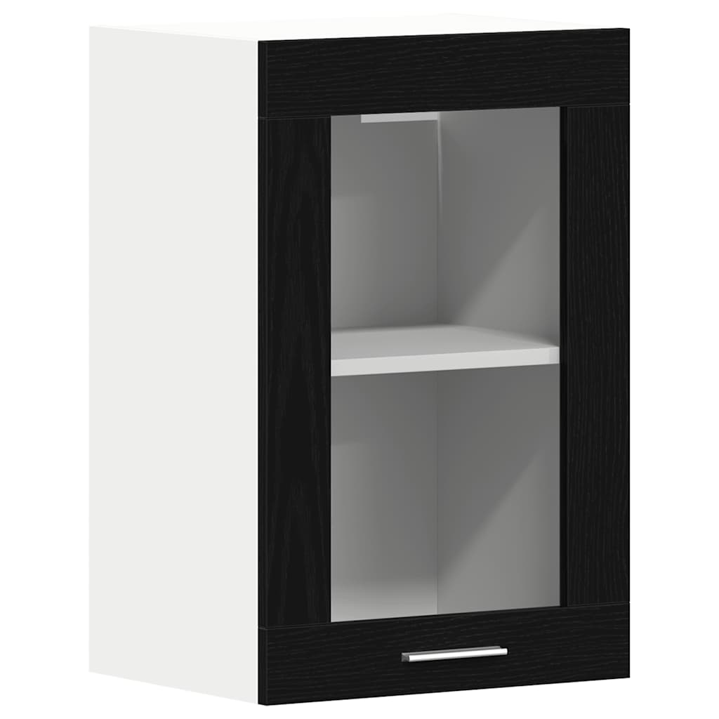 Mobile pensile in vetro rovere Nero 40x31x60 cm in Legno Multistrato | homemem39