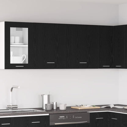 Armadi appesi con porta 2 pcs Rovere nero 100 x 31 x 60 cm - homemem39