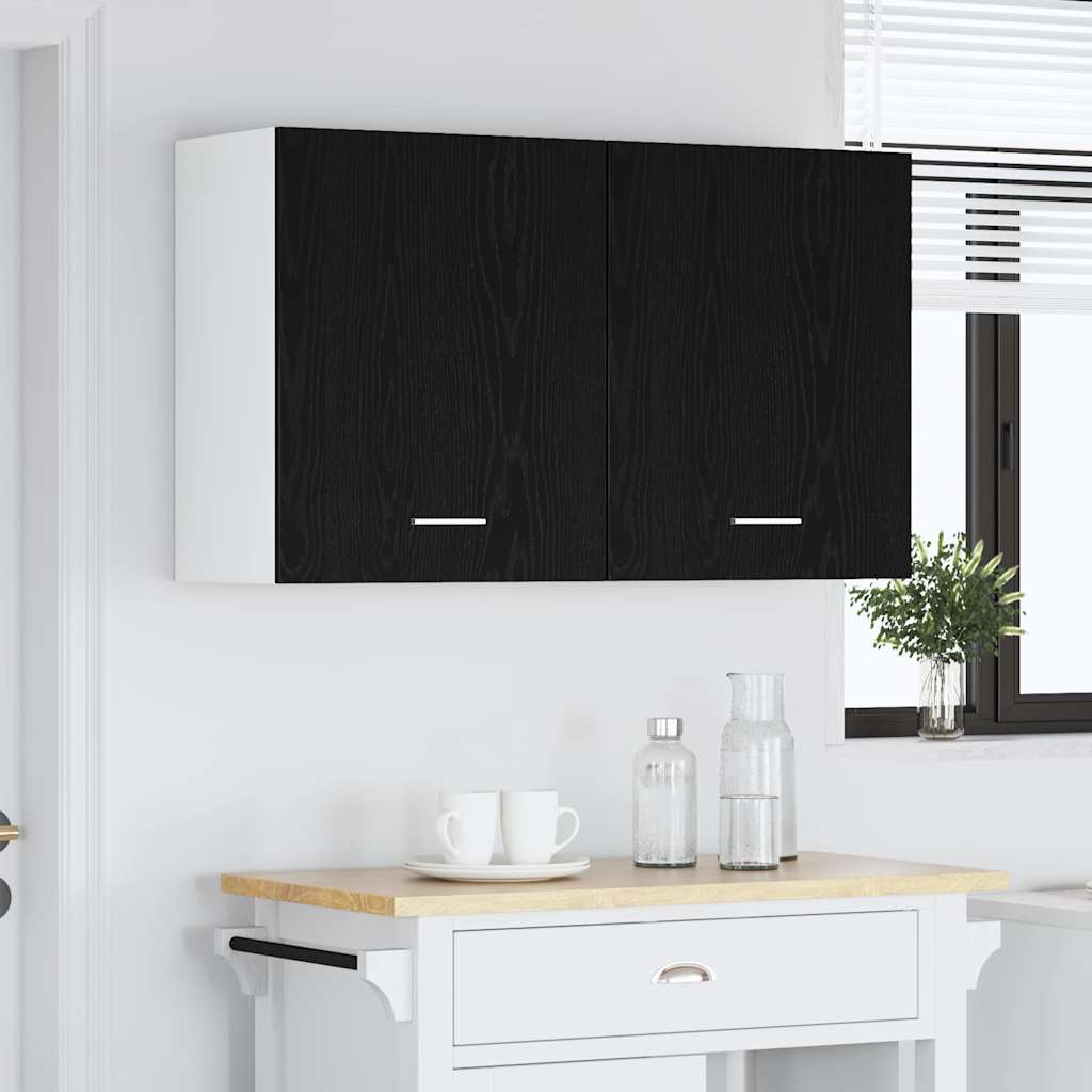 Armadi appesi con porta 2 pcs Rovere nero 100 x 31 x 60 cm - homemem39
