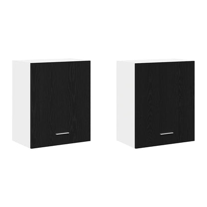 Armadi appesi con porta 2 pcs Rovere nero 100 x 31 x 60 cm - homemem39