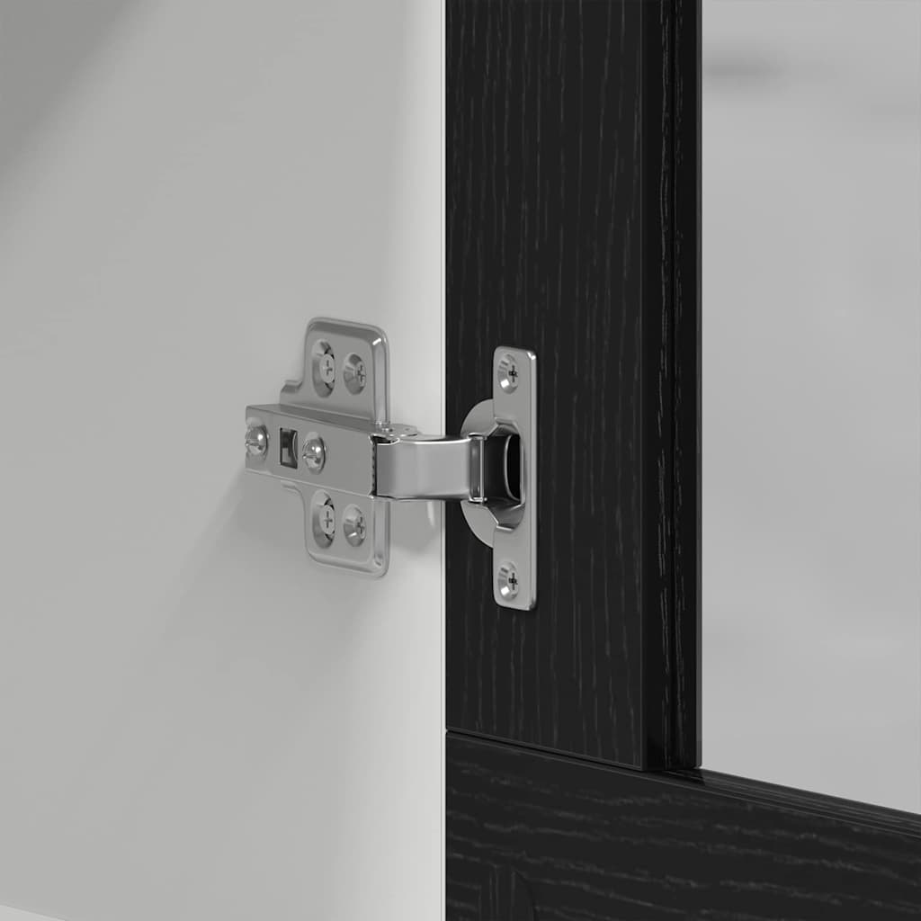 Armadietto di vetro appeso Rovere nero 80 x 31 x 60 cm - homemem39