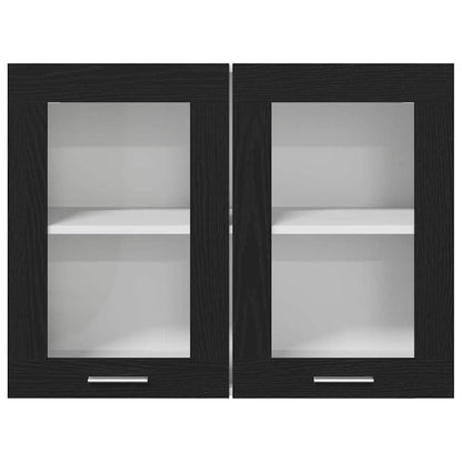 Armadietto di vetro appeso Rovere nero 80 x 31 x 60 cm - homemem39