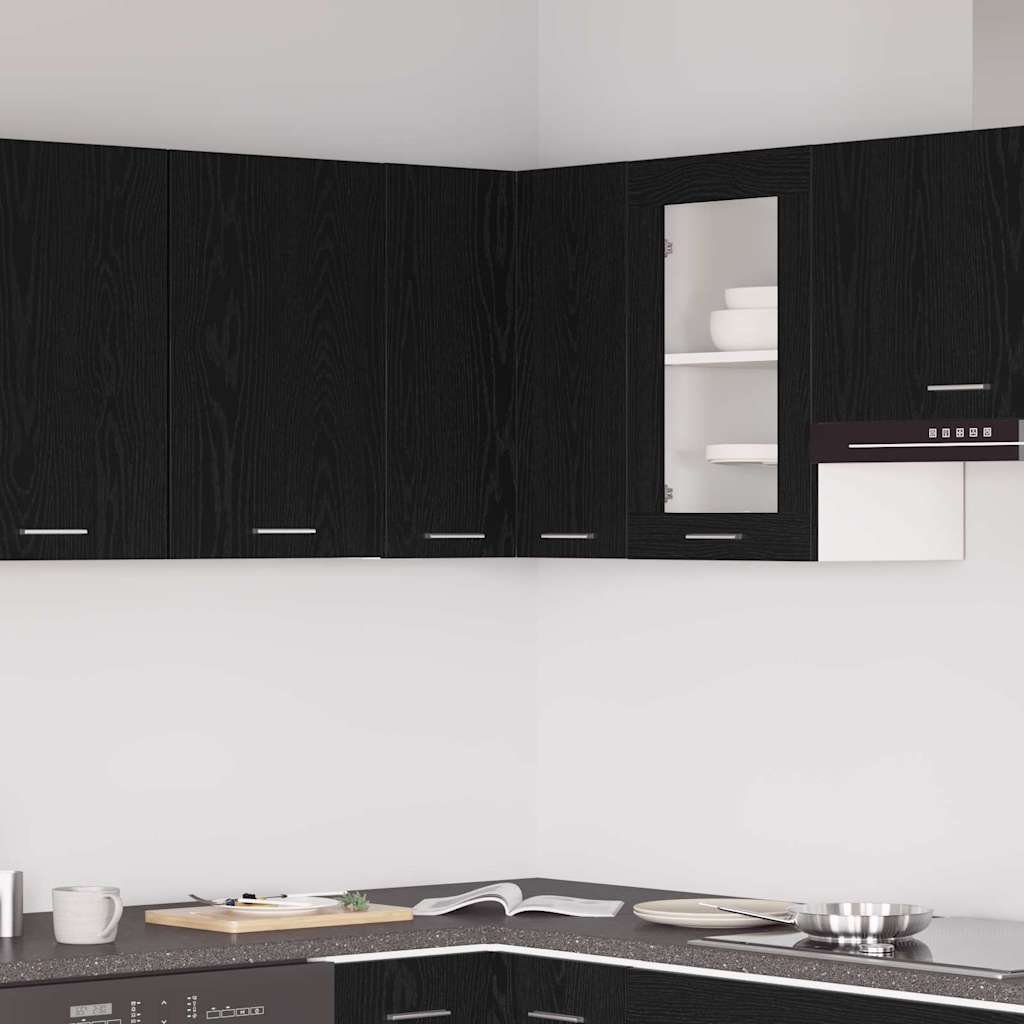 Armadietto angolare appeso Rovere nero 57 x 57 x 60 cm - homemem39