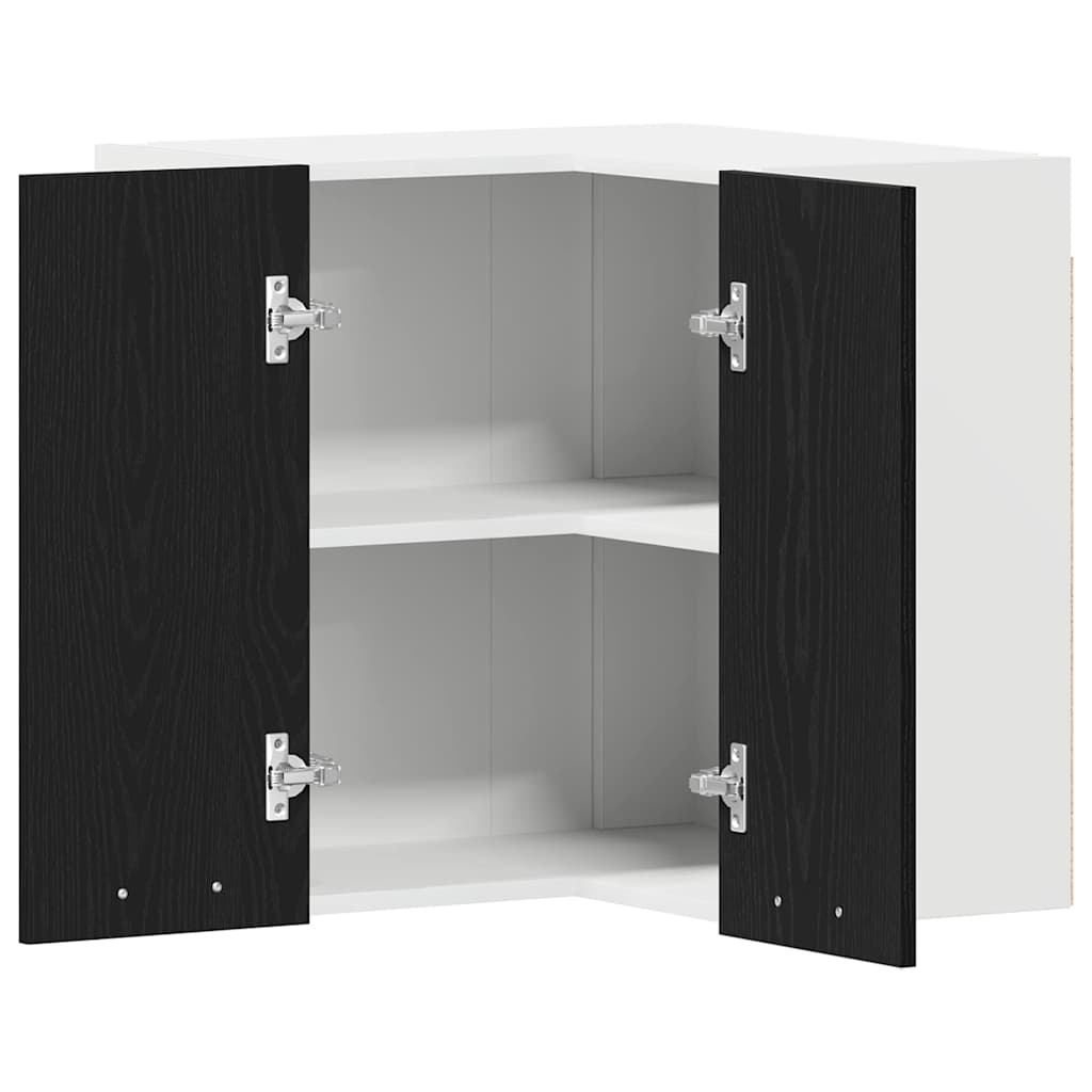 Armadietto angolare appeso Rovere nero 57 x 57 x 60 cm - homemem39