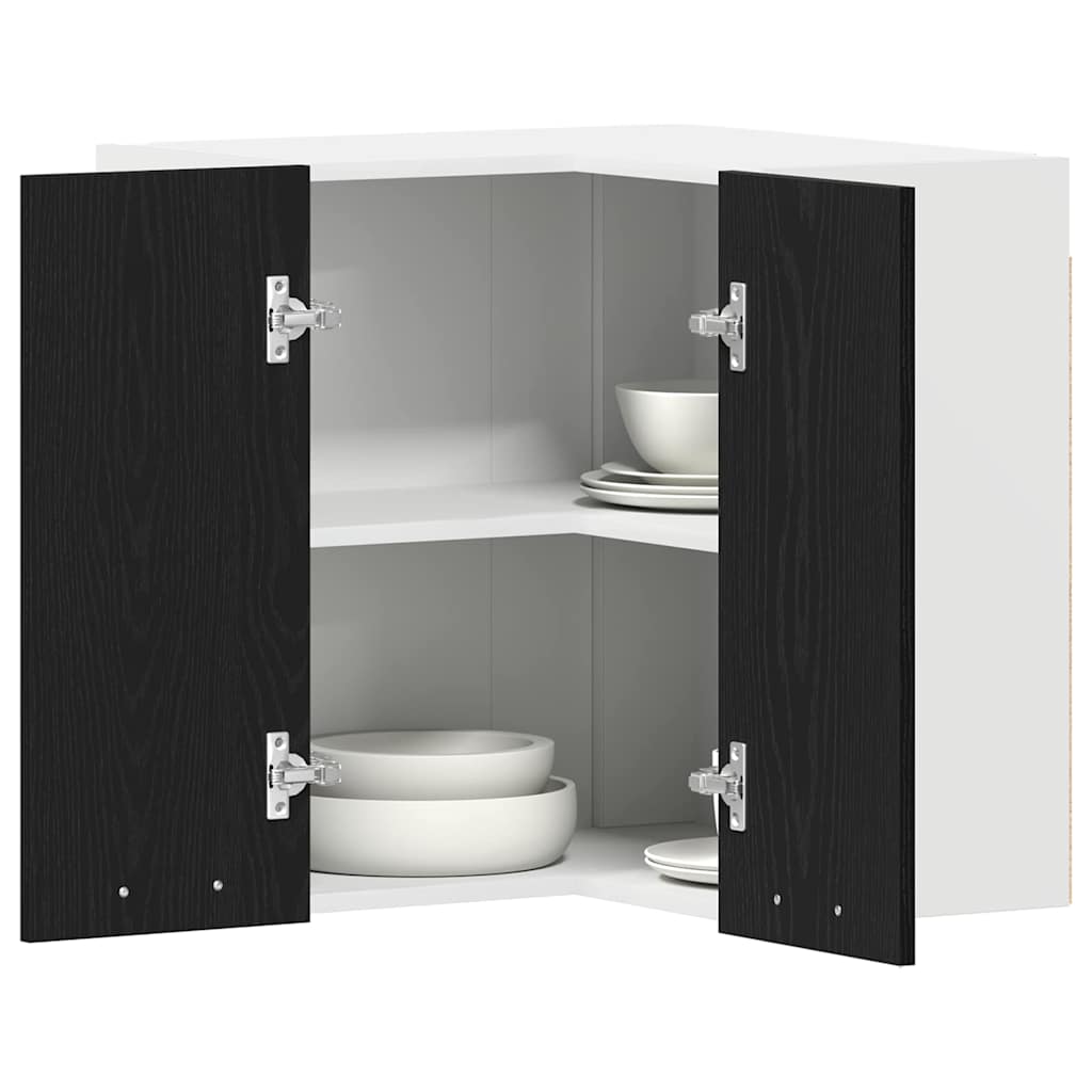 Armadietto angolare appeso Rovere nero 57 x 57 x 60 cm - homemem39