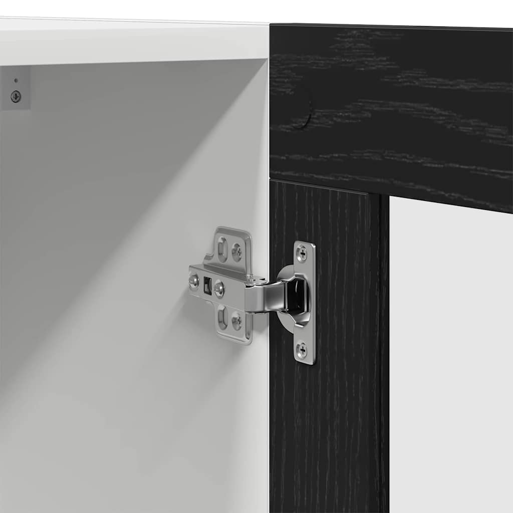 Armadietto di vetro appeso Riga Rovere nero 60 x 31 x 60 cm - homemem39