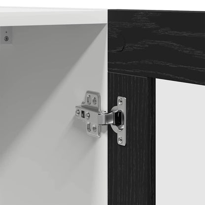 Armadietto di vetro appeso Riga Rovere nero 60 x 31 x 60 cm - homemem39