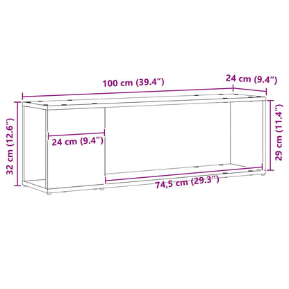 Set mobile TV Nero 100 x 24 x 63 cm Legno multistrato