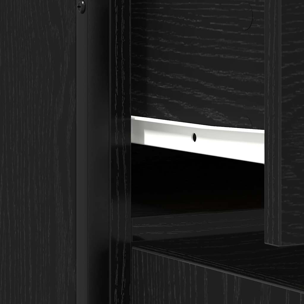 Credenza Rovere Nero 70 x 30 x 80 cm Legno multistrato