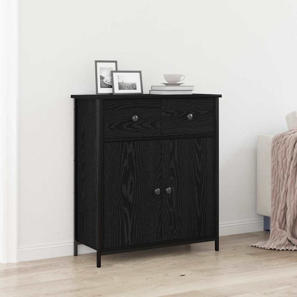 Credenza Rovere Nero 70 x 30 x 80 cm Legno multistrato