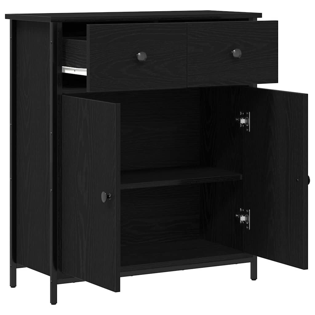 Credenza Rovere Nero 70 x 30 x 80 cm Legno multistrato