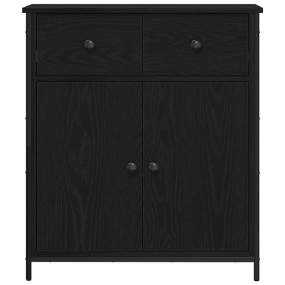 Credenza Rovere Nero 70 x 30 x 80 cm Legno multistrato