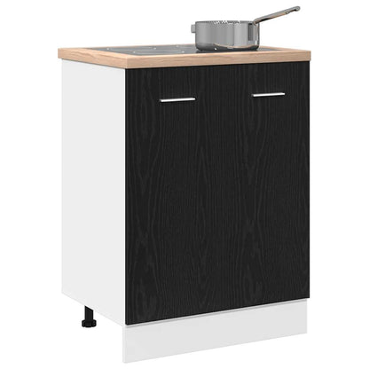 Mobile Base Rovere Nero 60x46x81,5 cm Legno Ingegnerizzato