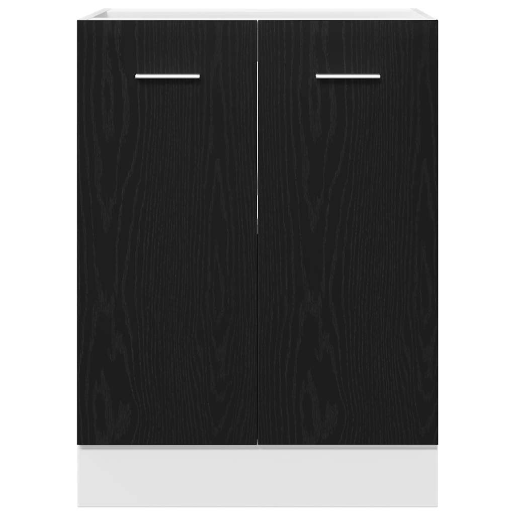 Mobile Base Rovere Nero 60x46x81,5 cm Legno Ingegnerizzato