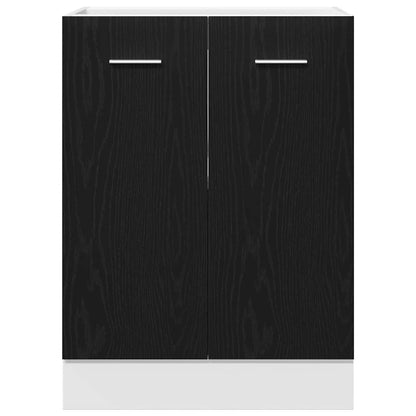Mobile Base Rovere Nero 60x46x81,5 cm Legno Ingegnerizzato