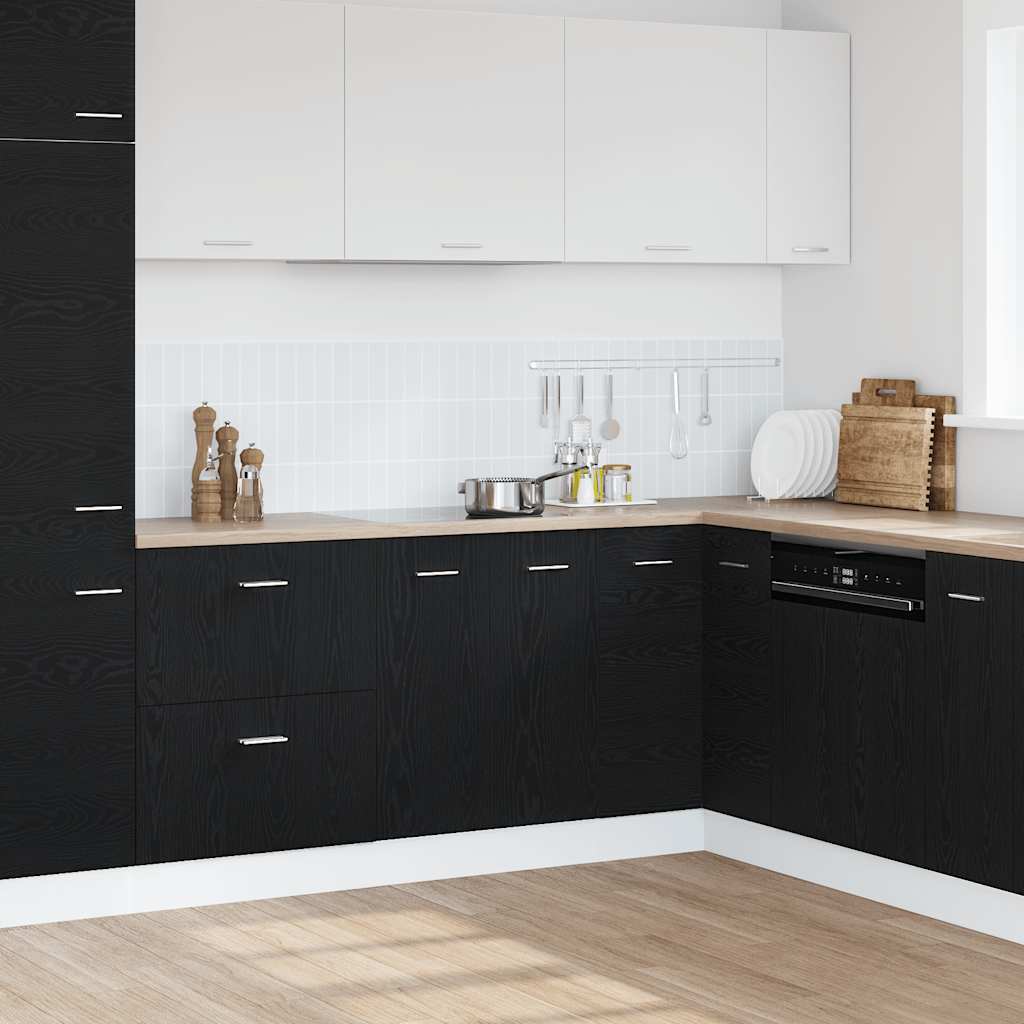Mobile Base Rovere Nero 60x46x81,5 cm Legno Ingegnerizzato