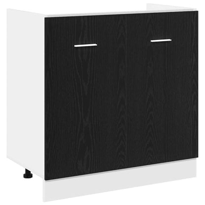 Mobile Sotto Lavello Rovere Nero 80x46x81,5 cm