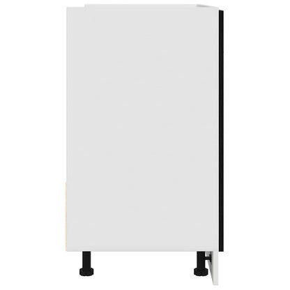 Mobile Sotto Lavello Rovere Nero 80x46x81,5 cm Legno Ingegnerizzato