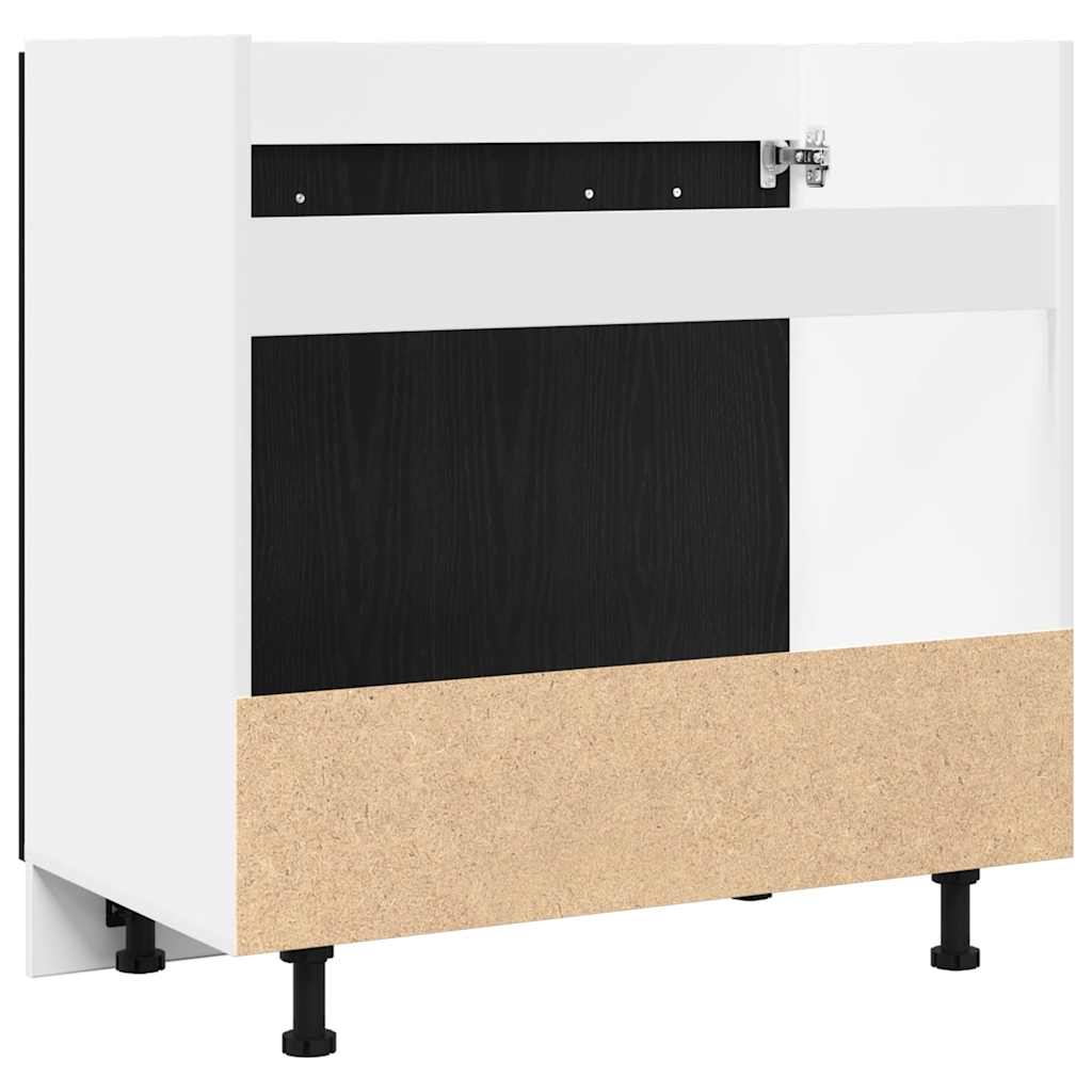 Mobile Sotto Lavello Rovere Nero 80x46x81,5 cm