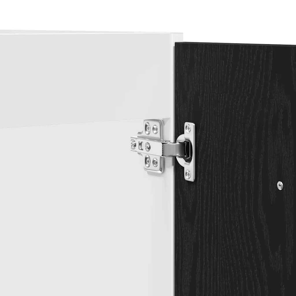 Mobile Sotto Lavello Rovere Nero 80x46x81,5 cm Legno Ingegnerizzato