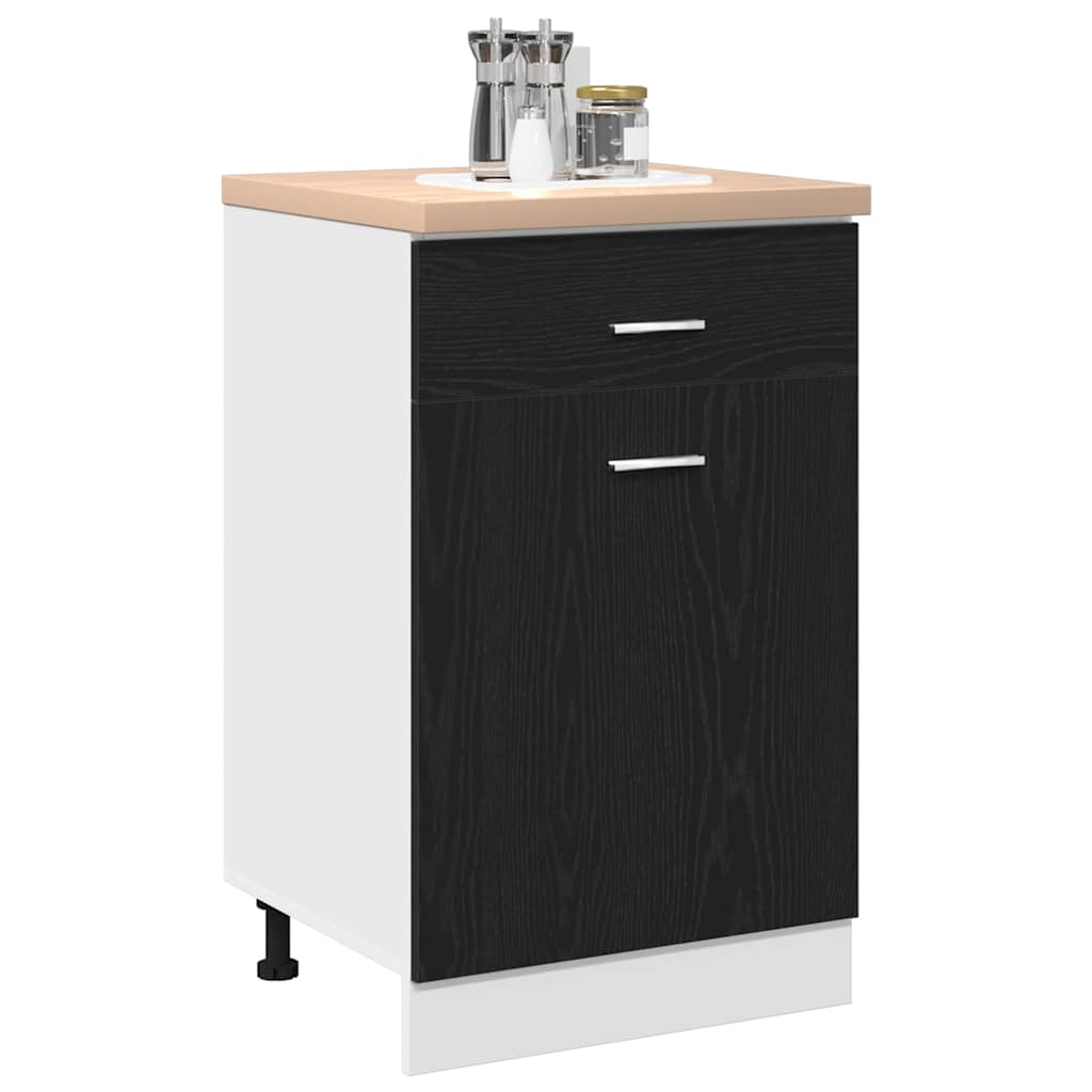 Mobile con Cassetti con cassetto Rovere nero 50 x 46 x 81.5 cm - homemem39