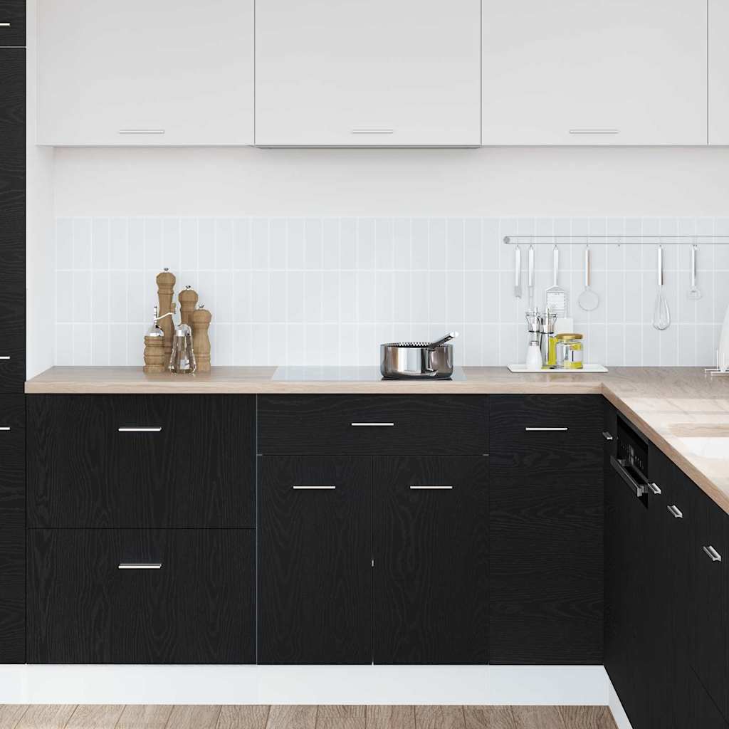 Armadio Base con Cassetto Riga Rovere nero 60 x 46 x 81,5 cm - homemem39