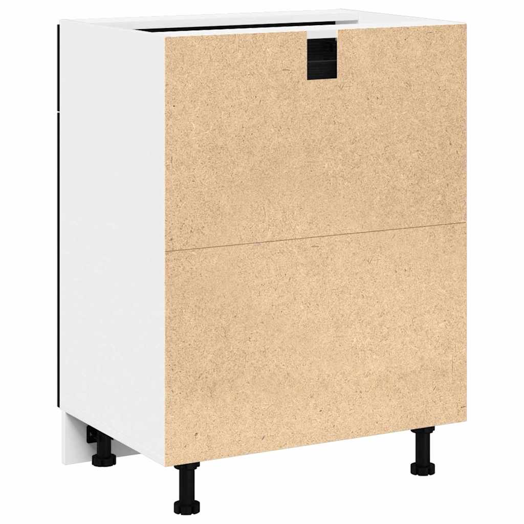 Armadio Base con Cassetto Riga Rovere nero 60 x 46 x 81,5 cm - homemem39