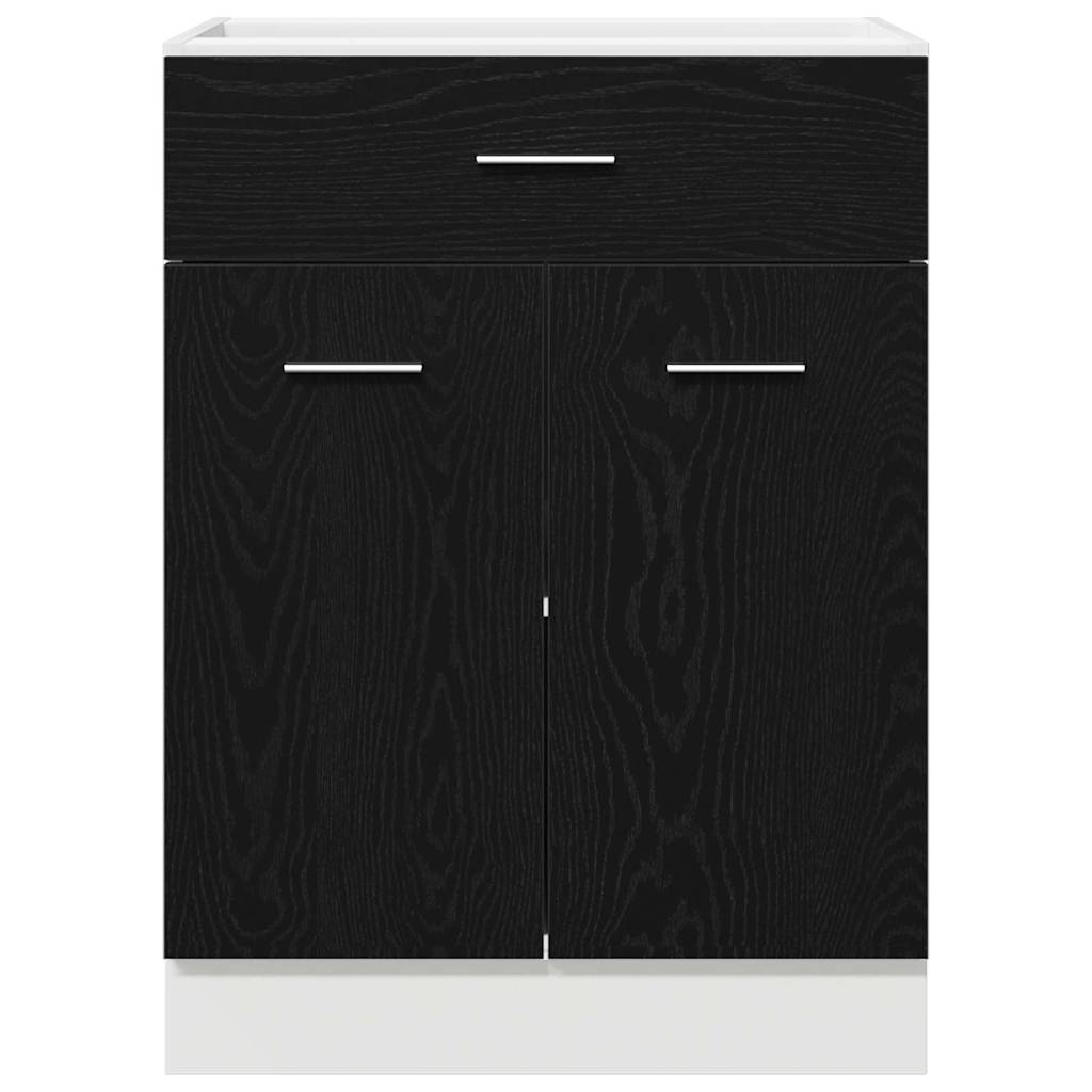 Armadio Base con Cassetto Riga Rovere nero 60 x 46 x 81,5 cm - homemem39