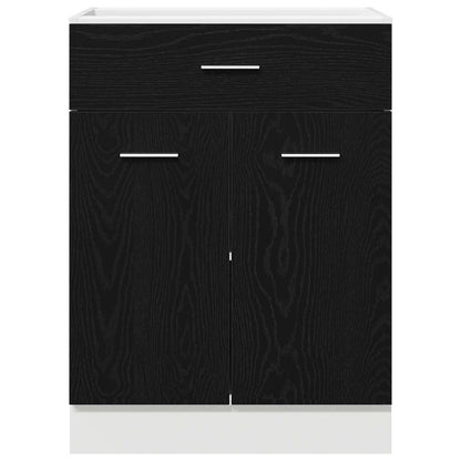 Armadio Base con Cassetto Riga Rovere nero 60 x 46 x 81,5 cm - homemem39