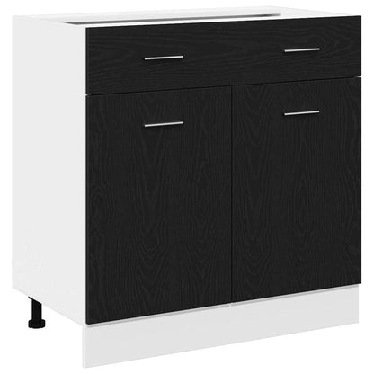 Armadietto con Cassetto Riga Rovere nero 80 x 46 x 81,5 cm - homemem39