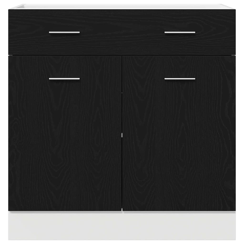 Armadietto con Cassetto Riga Rovere nero 80 x 46 x 81,5 cm - homemem39