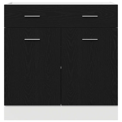 Armadietto con Cassetto Riga Rovere nero 80 x 46 x 81,5 cm - homemem39