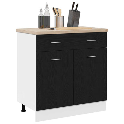 Armadietto con Cassetto Riga Rovere nero 80 x 46 x 81,5 cm - homemem39