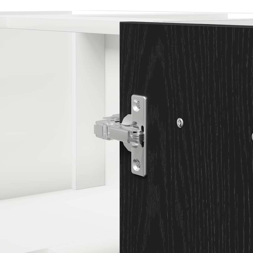 Armadio angolare in basso con lo scaffale Riga Rovere nero - homemem39